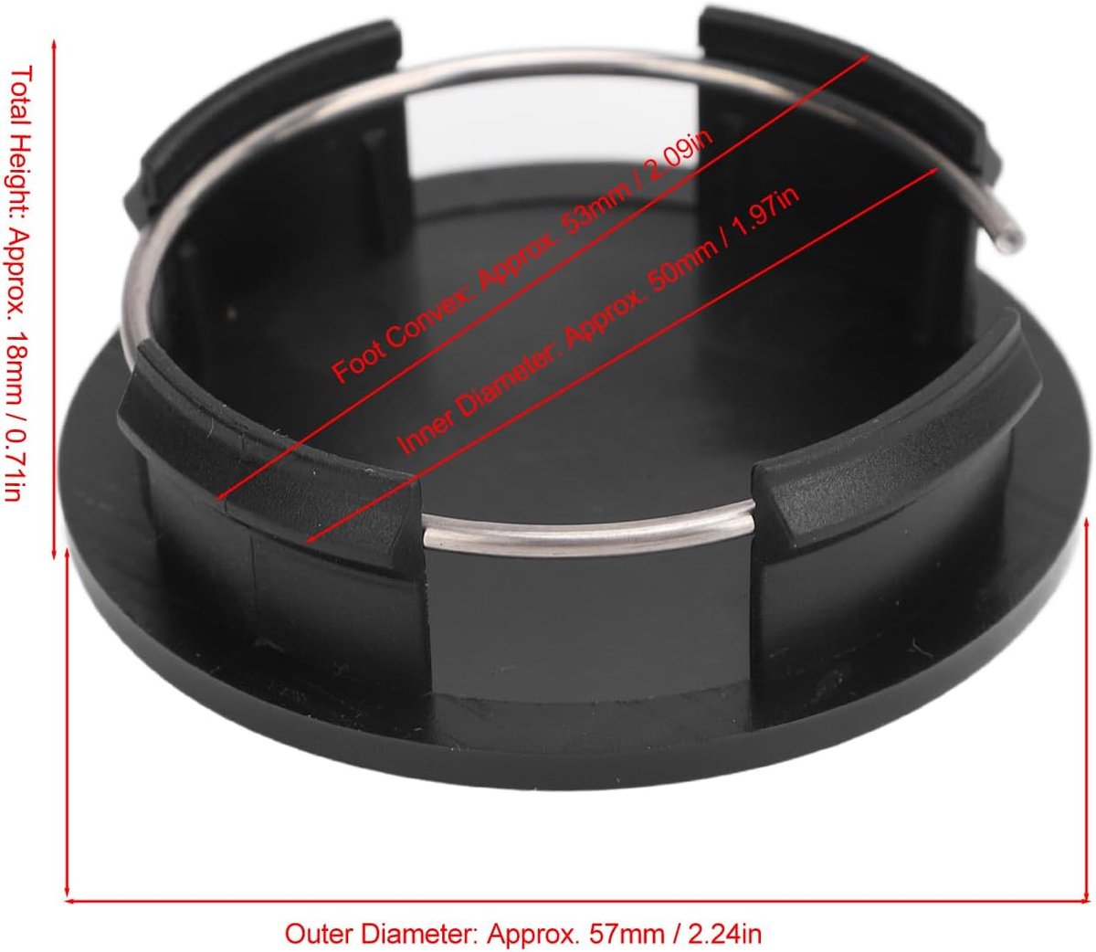 Wielnaafkappen 57mm - Zwart impactbestendig - Universele dekking - Bescherming voor wielen - ShopVlot