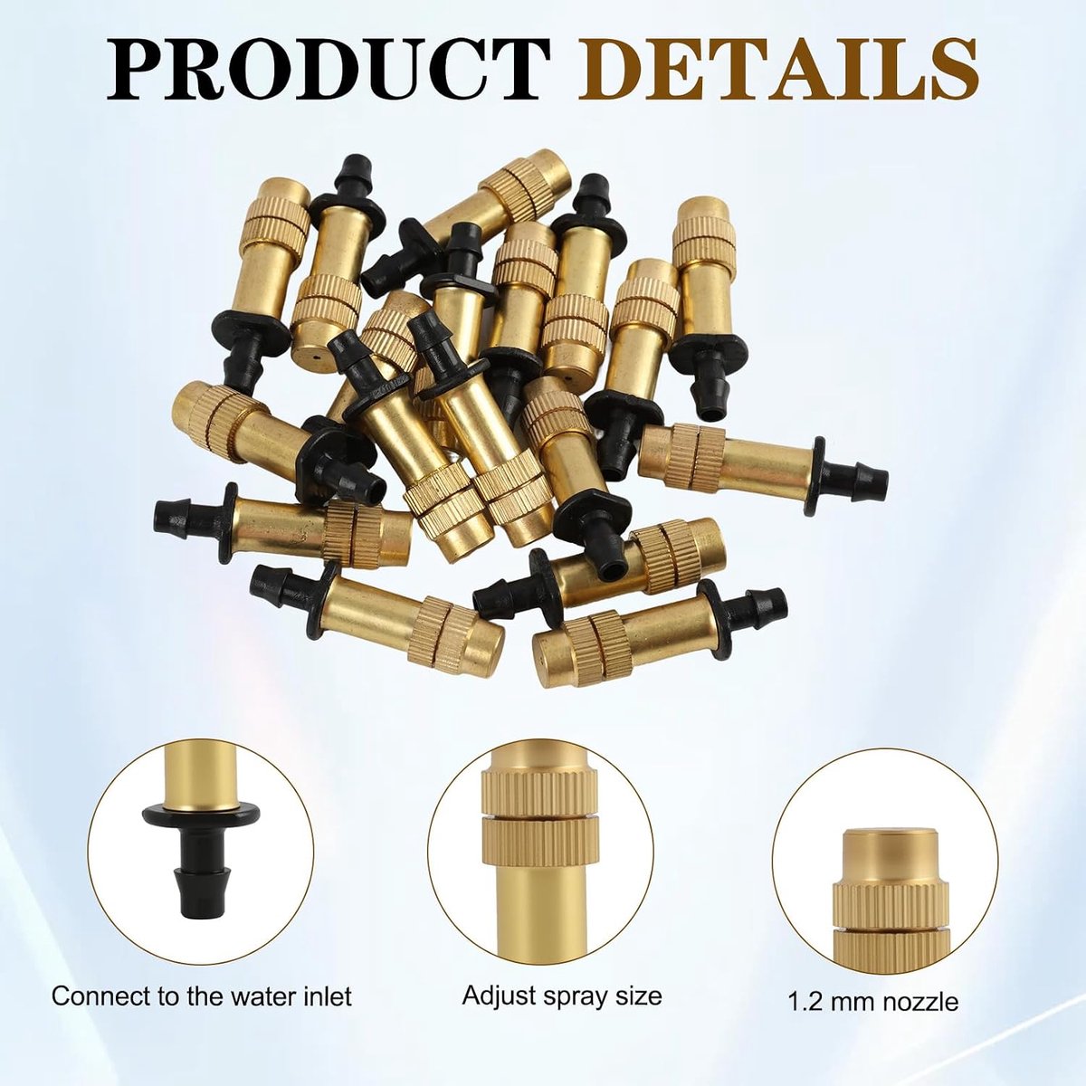 Verstelbare koperen sproeiers 20 stuks - 4/7 mm - micro-sprinkler - betrouwbare irrigatieaccessoires - ShopVlot