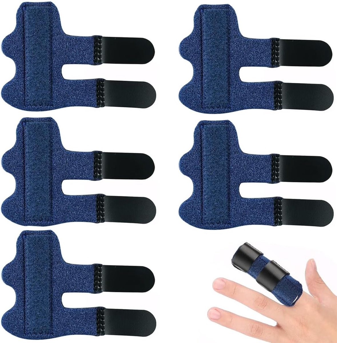Vingersteunen 5 stuks - Ergonomisch ontwerp - Ondersteuning voor gebroken vingers - Vermindert pijn tijdens sport - ShopVlot