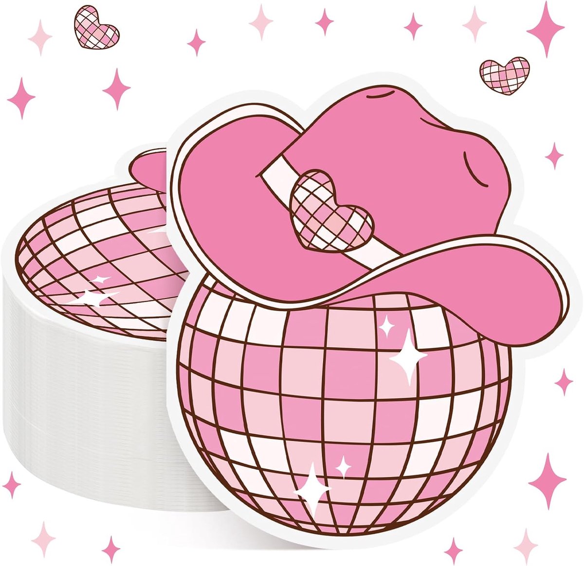 Servetten 32x28 cm - Cowboy Disco Motief - 20 Stuks - Perfect voor Themafeesten - ShopVlot