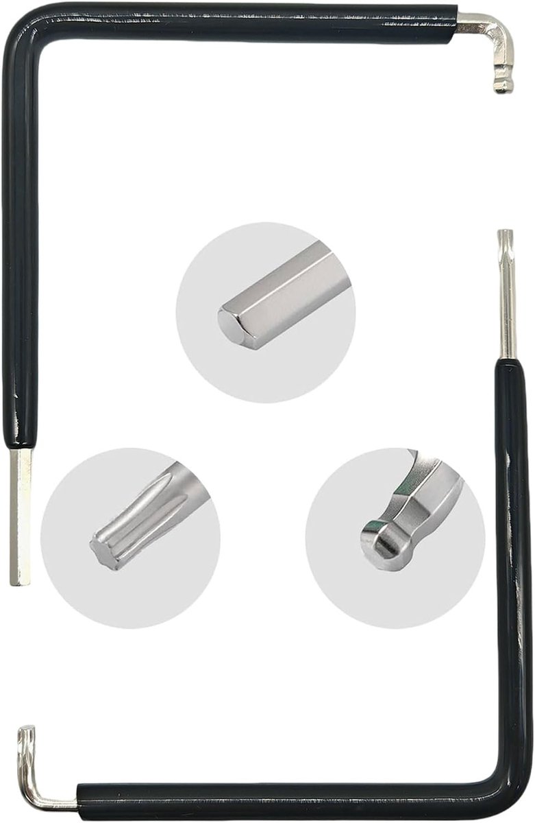 Raamafstelgereedschapset 2-delig - Torx 15 en Hex balhoofd 4 mm - Hoogwaardige staal - ShopVlot