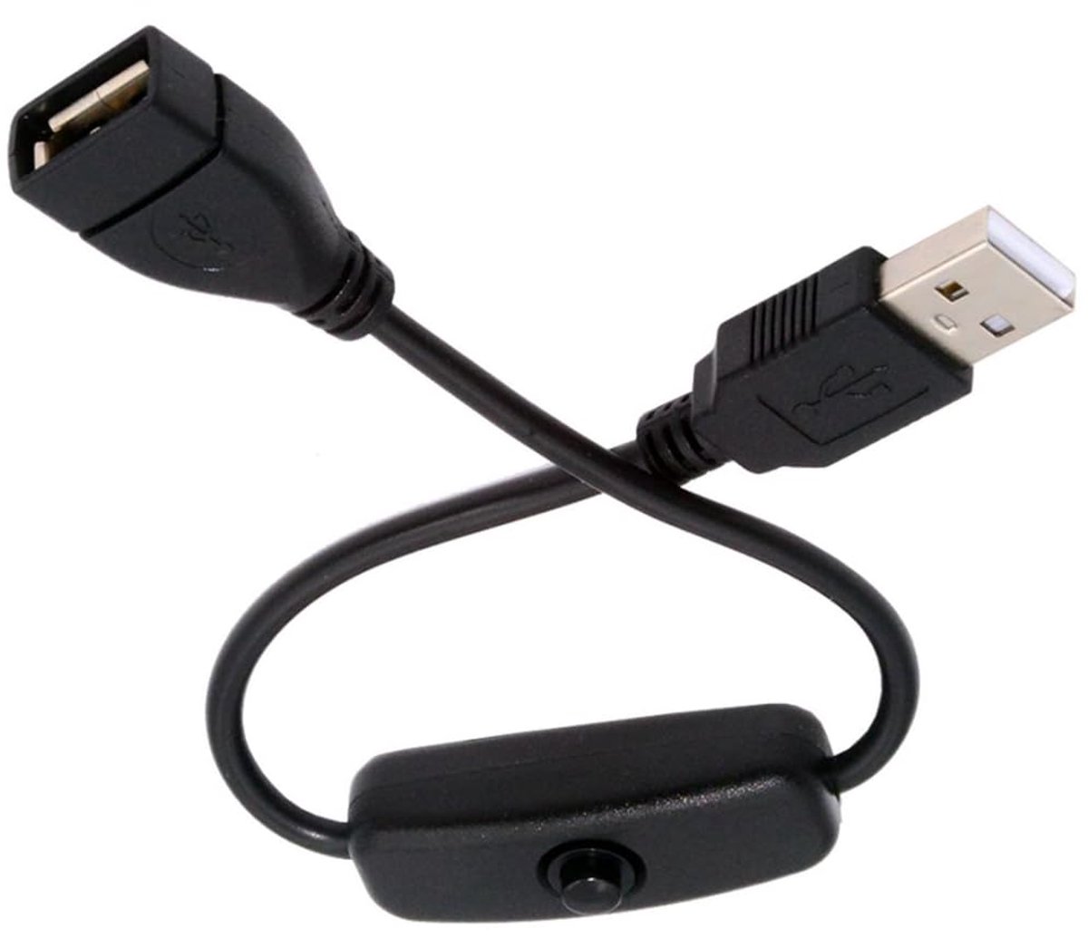 USB Power Switch Extension Kabel - 5V Oplaadkabel met Schakelaar - Geschikt voor Low Power Apparaten - ShopVlot