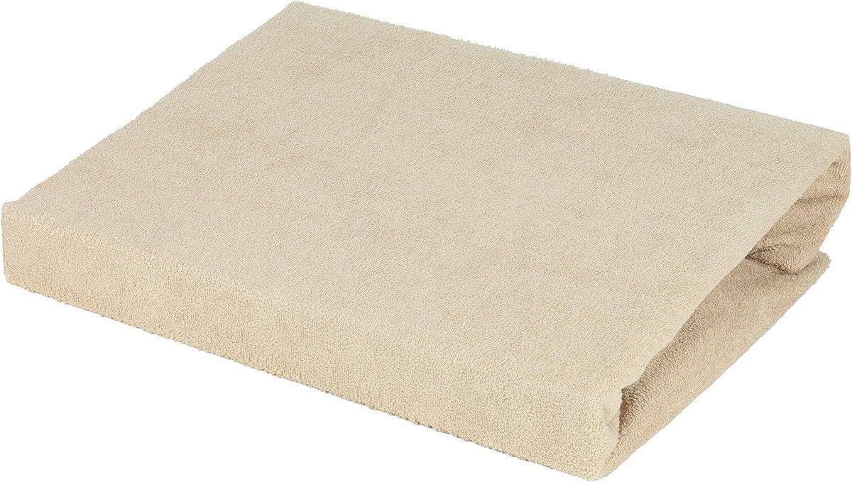Fitted sheet 140x200-160x200 cm - terry stof - lichtbruin - ademend en huidvriendelijk - ShopVlot