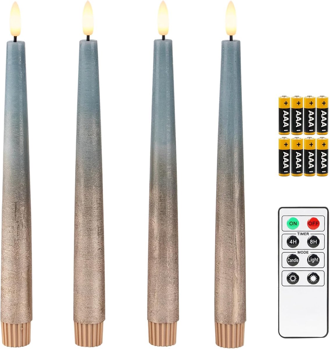 Flameless LED Kaarsen 24,5 cm - Rustiek Was - Timer met Afstandsbediening - Perfect voor de Eettafel - ShopVlot
