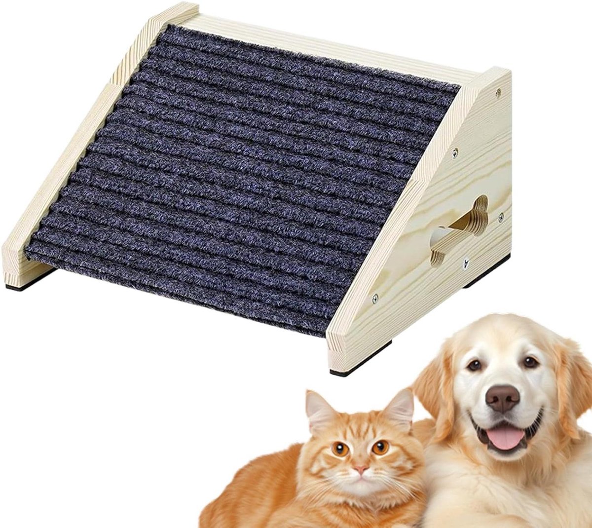 Hondenloopplank - Draagbare oprit - Veilige toegang - Gewrichtsbescherming - Tot 80 cm - Houtkleur