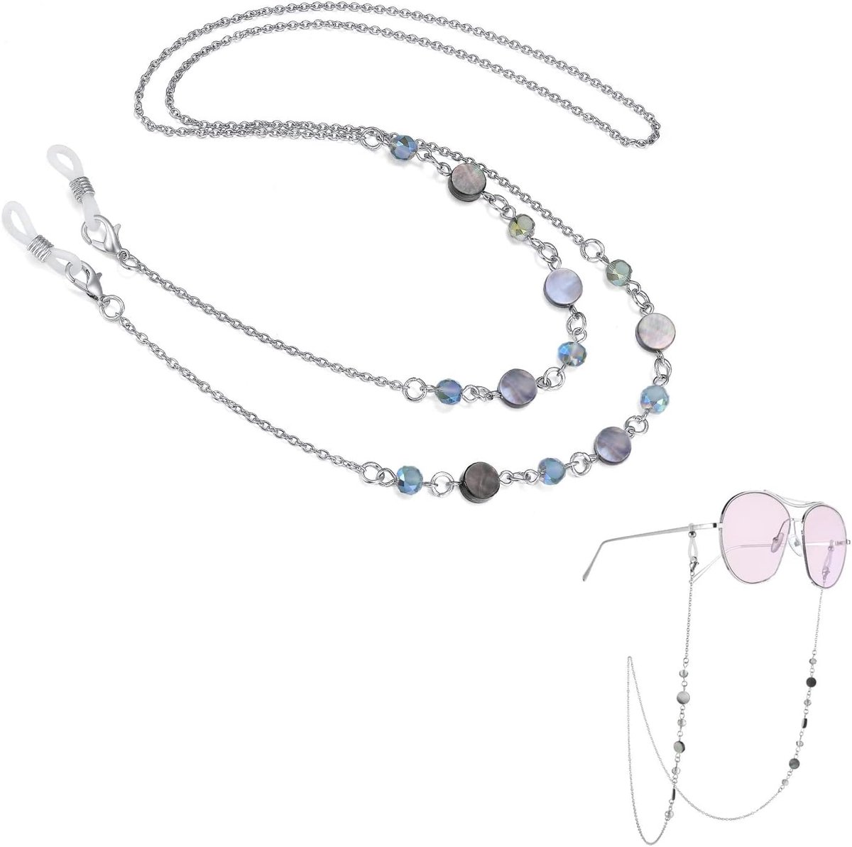 Women's Eyeglasses Chain Glasses Holder Belt Stainless Steel Glasses Chain Mask Strap Elegant Glasses Holder Glasses - ShopVlot