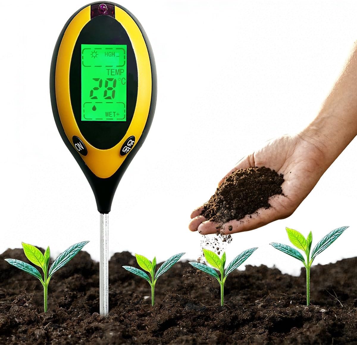 Bodemtester 4-in-1 - Multifunctioneel - Meetvocht, pH en licht - Ideaal voor tuinieren - ShopVlot