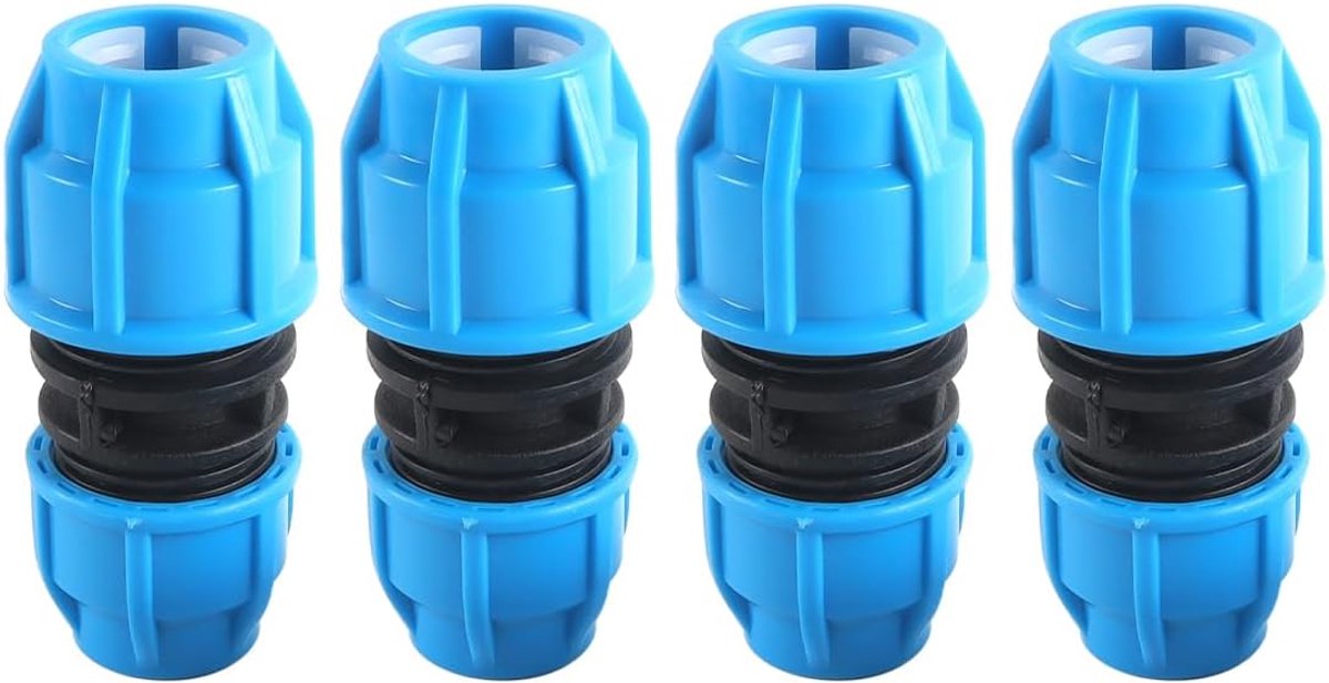 PE reducing koppeling 25mm X 20mm - blauwe dop - push-fit-connector - eenvoudig te installeren - ShopVlot