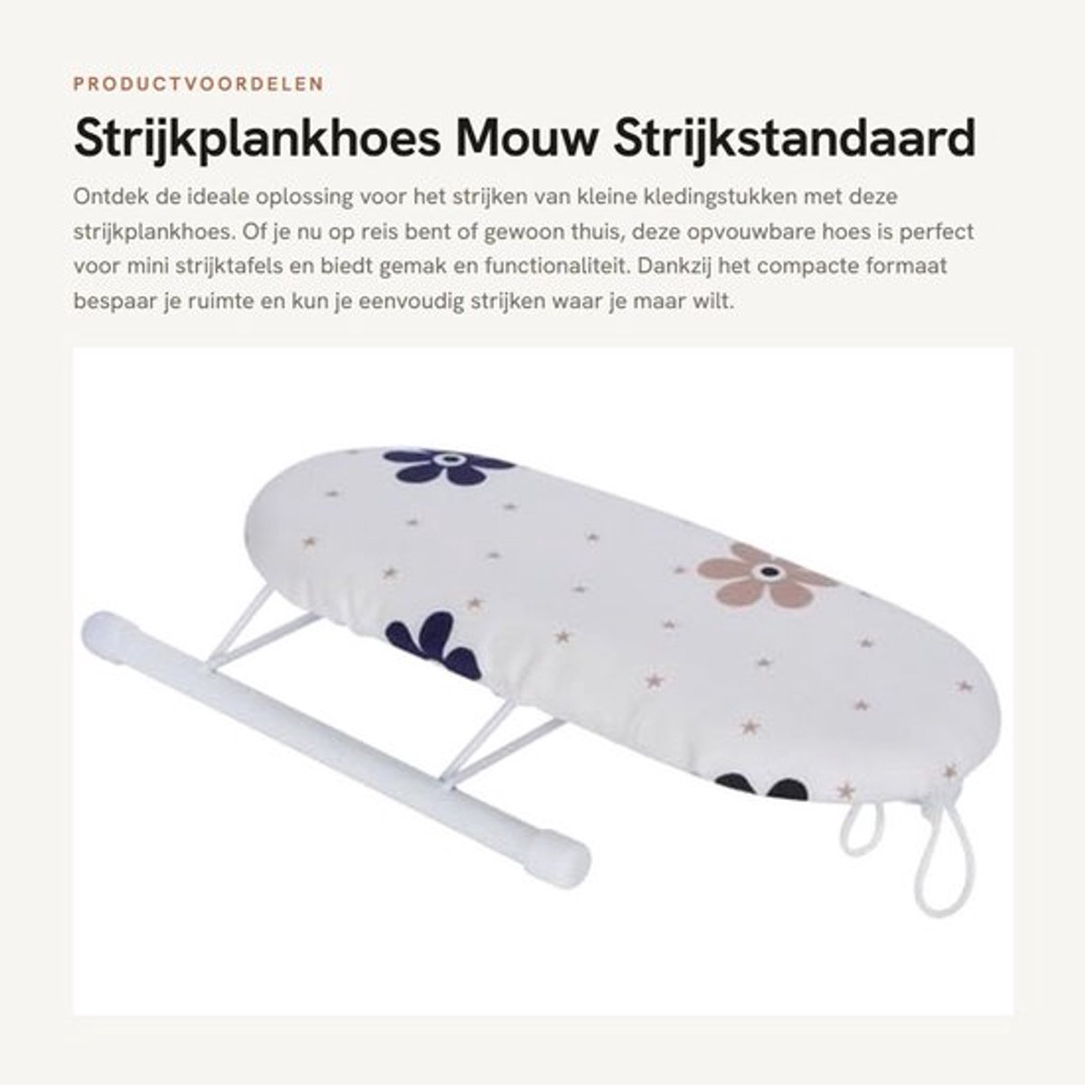 Strijkplankhoes Opvouwbaar - Mini Strijkplank - Katoenen Hoes - Multifunctioneel - Voor Mouw/Kraag/Manchet - Lichtgewicht 207g - Strijktafel