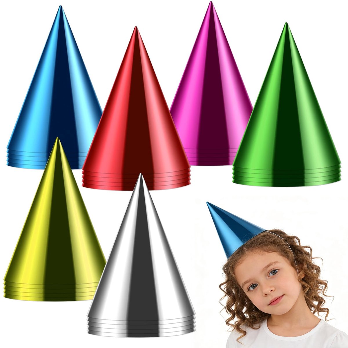 Feesthoeden 30 stuks - kleurrijke kegelhoeden - voor volwassenen en kinderen - perfect voor verjaardagsfeesten - ShopVlot