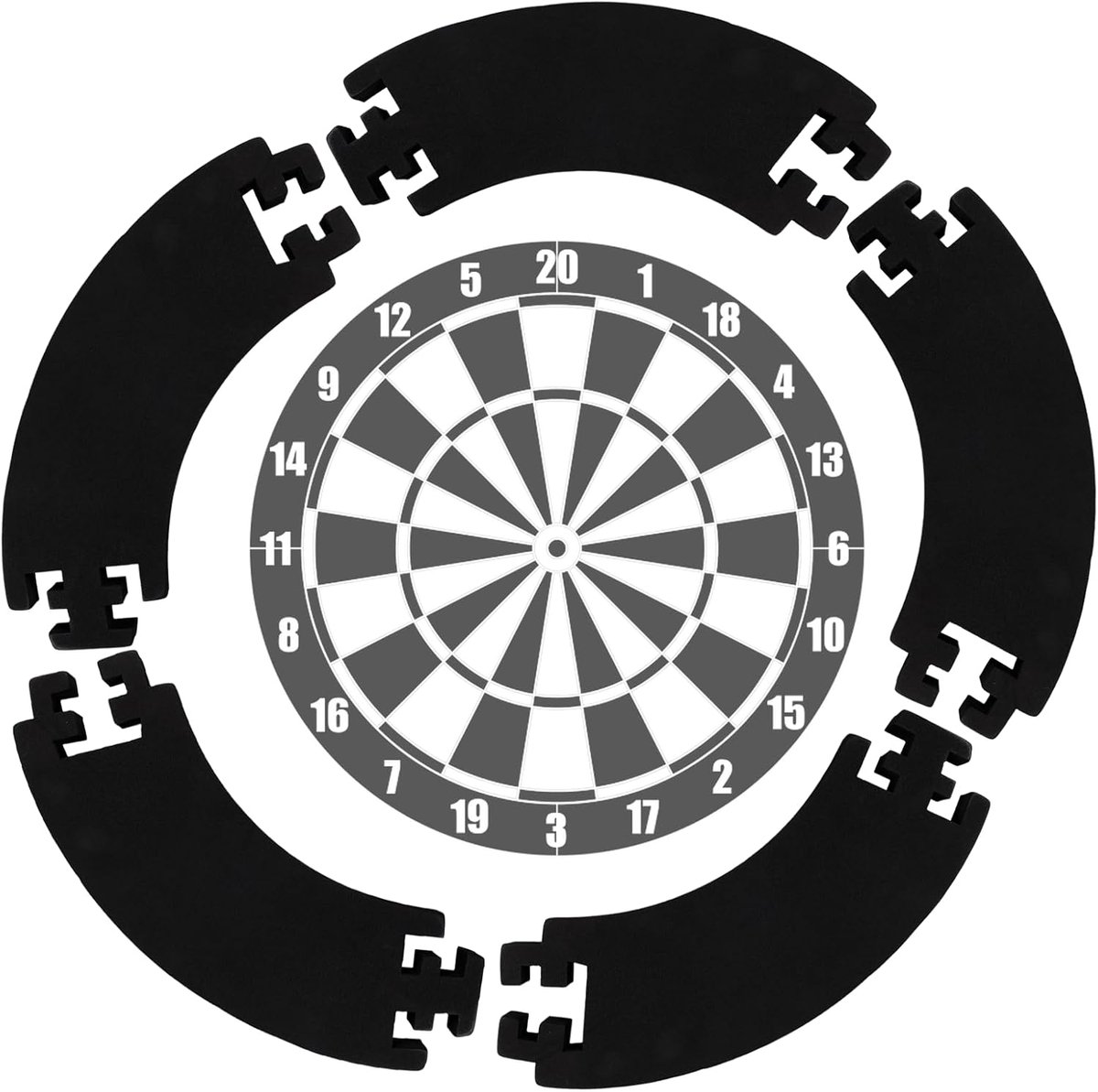 SnelShoppen - Dartbord Beschermring Set van 5 Stuks - EVA Wandbescherming voor Dartbord - Duurzaam en Eenvoudig te Installeren - Perfect voor Training