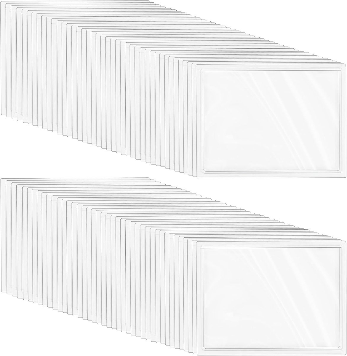 Zelfklevende labelhouders 6 x 10 cm - transparant PVC - waterdicht en scheurbestendig - ideaal voor kantoor en school - ShopVlot