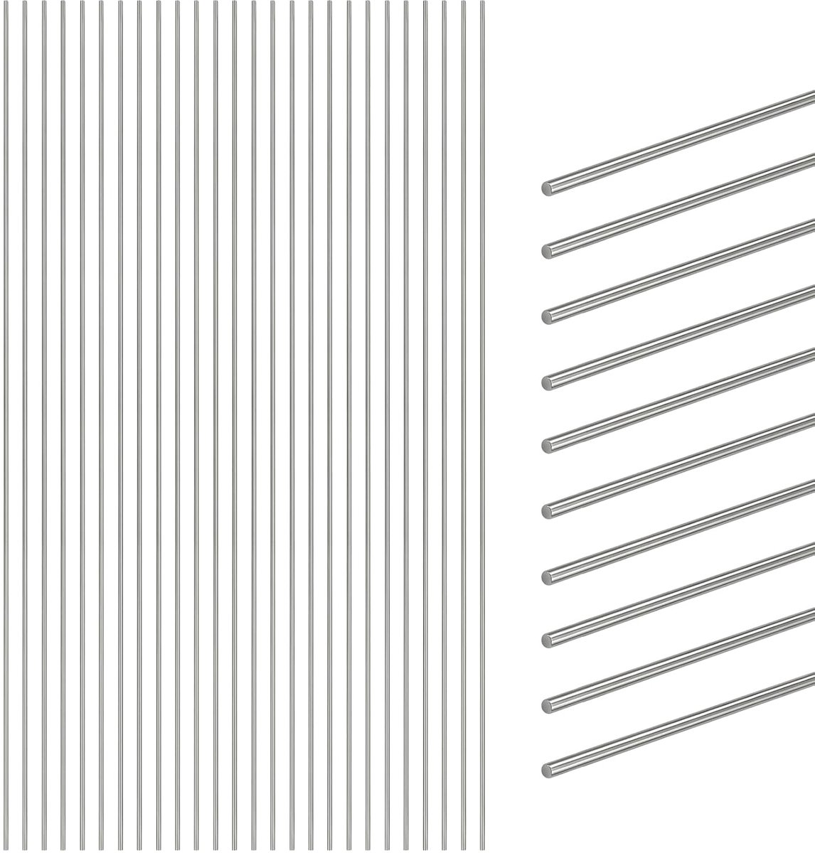 Stalen stangen 0.8mm x 400mm - 304 roestvrij staal - gladde ronde staven - ideaal voor DIY projecten - ShopVlot