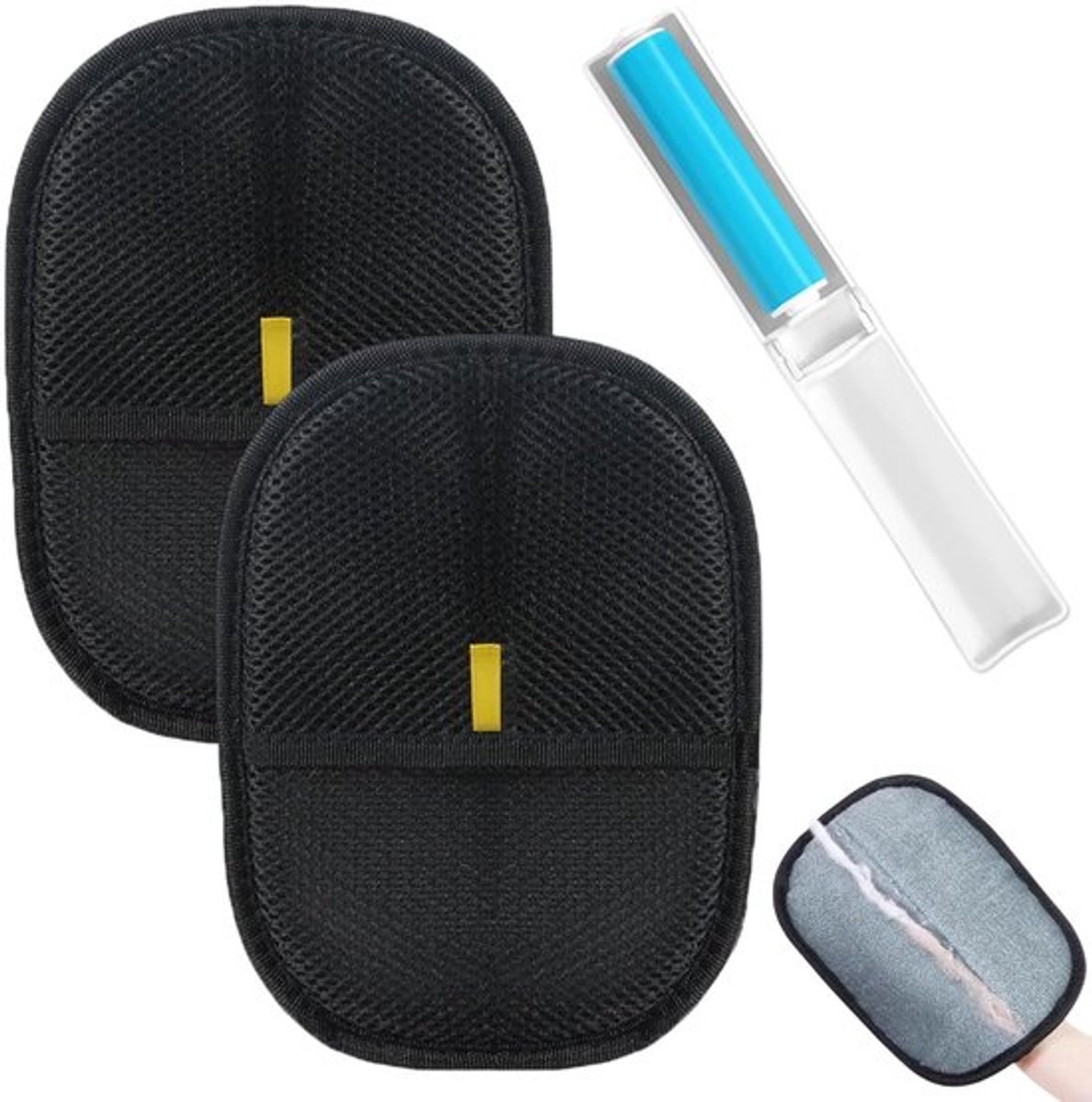 Huisdierhaarverwijderaar Set van 2 - Dubbele zijde - Antistatisch - Herbruikbaar - Verwijdert kattenhaar/hondenhaar - Ideaal voor meubels/kleding - Haarverwijderaar
