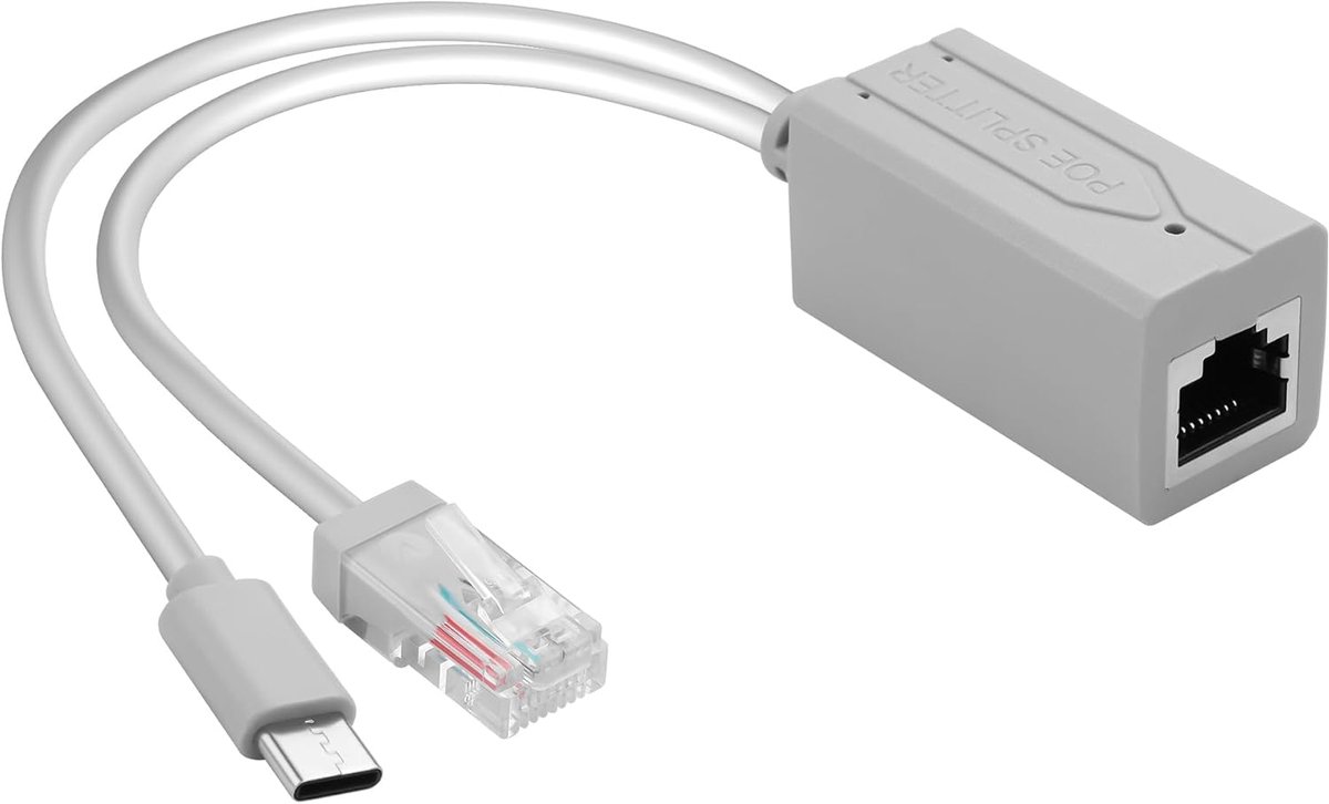 GINTOOYUN Grey DC5V USB-C POE Splitter 10/100Mbps Type-C POE Splitter with RJ45 Port and Type-C Port Conforms to IEEE - ShopVlot