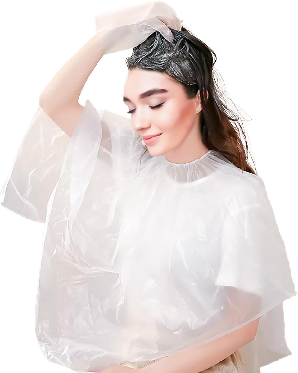 Pack of 20 Waterproof Disposable Capes for Hair Coloring and Styling Bibs for Home and Salon - ShopVlot