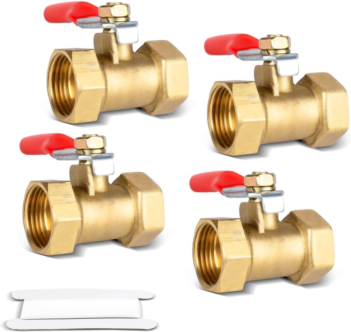 Bwintech 4pcs 1/4" Female BSP to 1/4" Female BSP Heavy Duty Brass Mini Ball Valve 180 Degree Turn Off Switch Operation - ShopVlot
