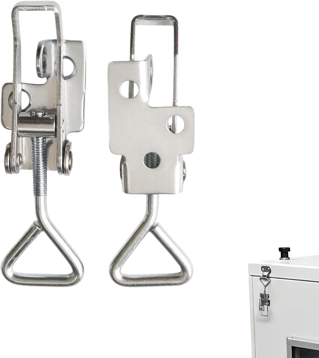 GH-4001 Set van 2 roestvrij stalen kistensluiting, klein, M4 kniehendelspanner met sleutelgat, verstelbare - ShopVlot