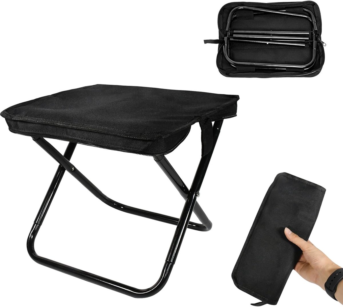 Portable Folding Stool, Lightweight Camping Chair with Carry Strap, Compact Folding Fishing Rod and Picnic Stool for - ShopVlot