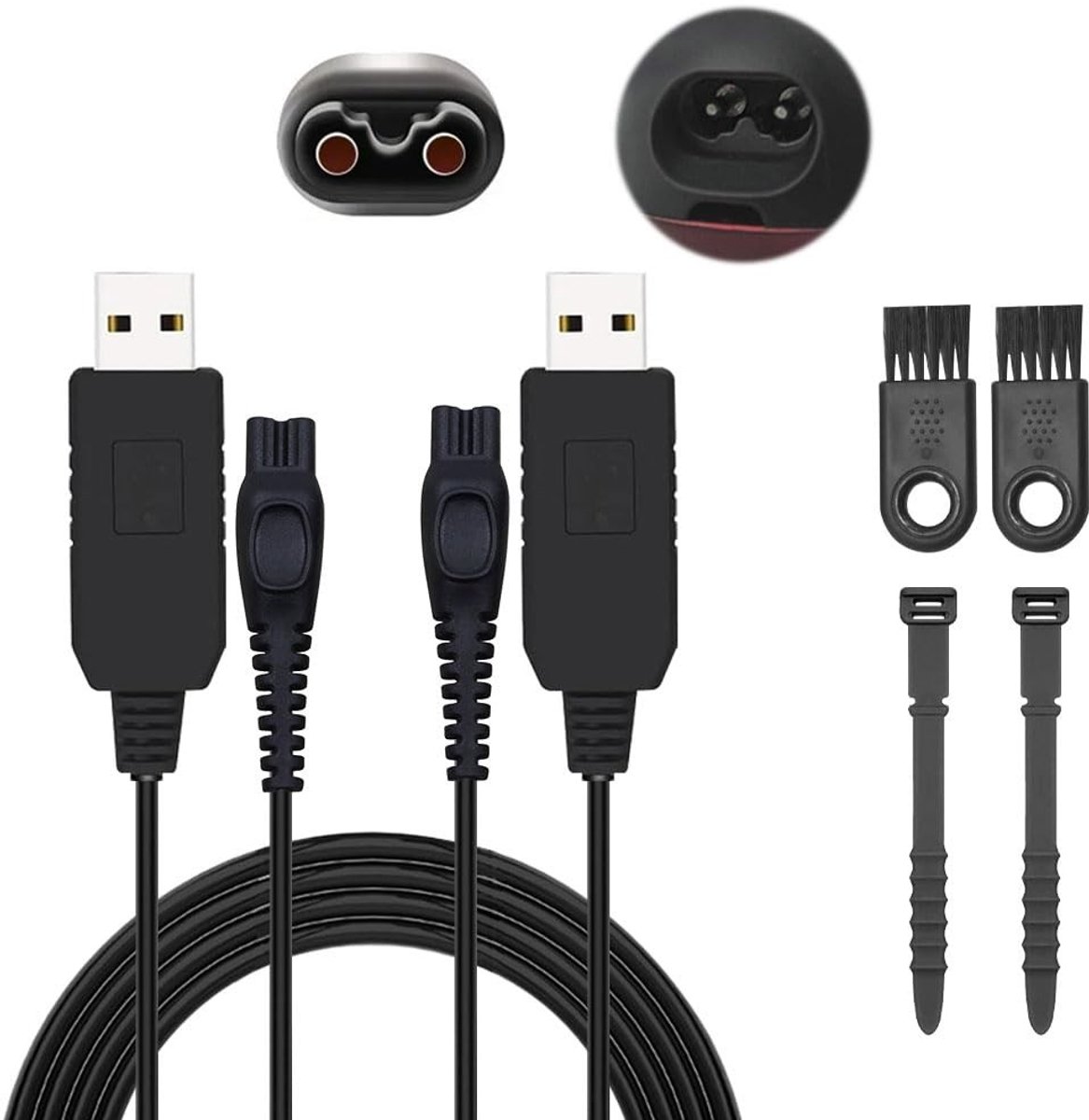 Solidchoice - 15V USB Oplader voor Scheerapparaten, 2 Stuks