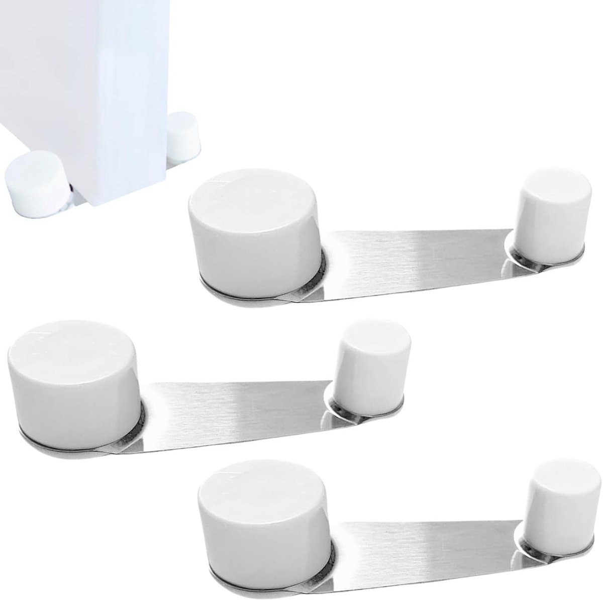 Door stopper floor without drilling - self-adhesive 4/5/6 pieces - white or brown - with locking function - ShopVlot