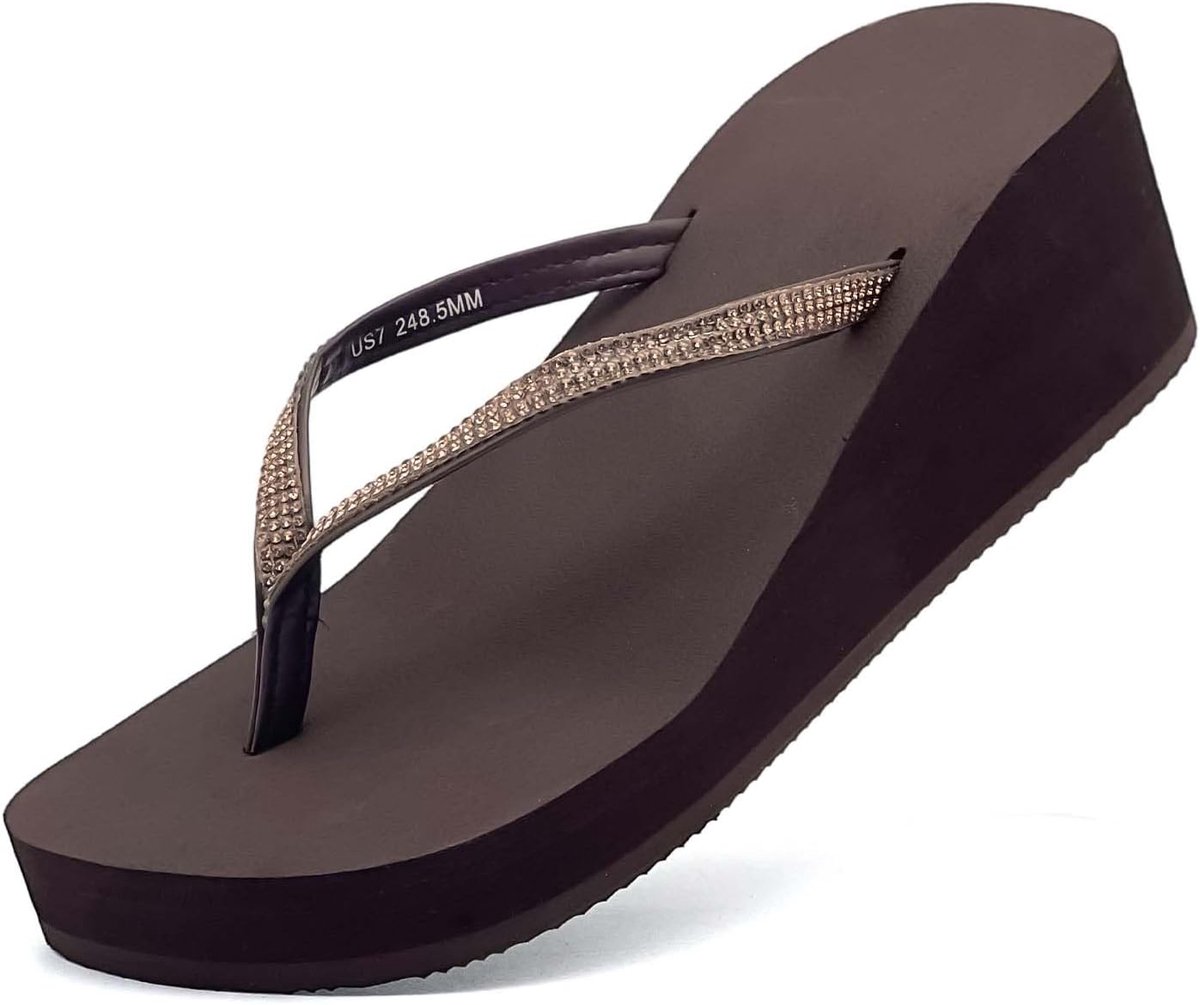 pevino Women's Wedge Sandals, Wedge Sandals, Elegant Fashion Summer Flat Sandals for Women with Comfortable Rubber - ShopVlot