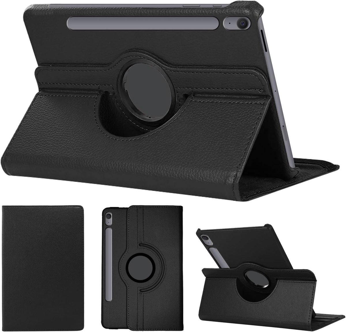 SWEIMEN Case Compatible with Samsung Galaxy Tab S10 FE Tablet, PU Leather Case, 360° Rotatable, Multi-Angle - ShopVlot