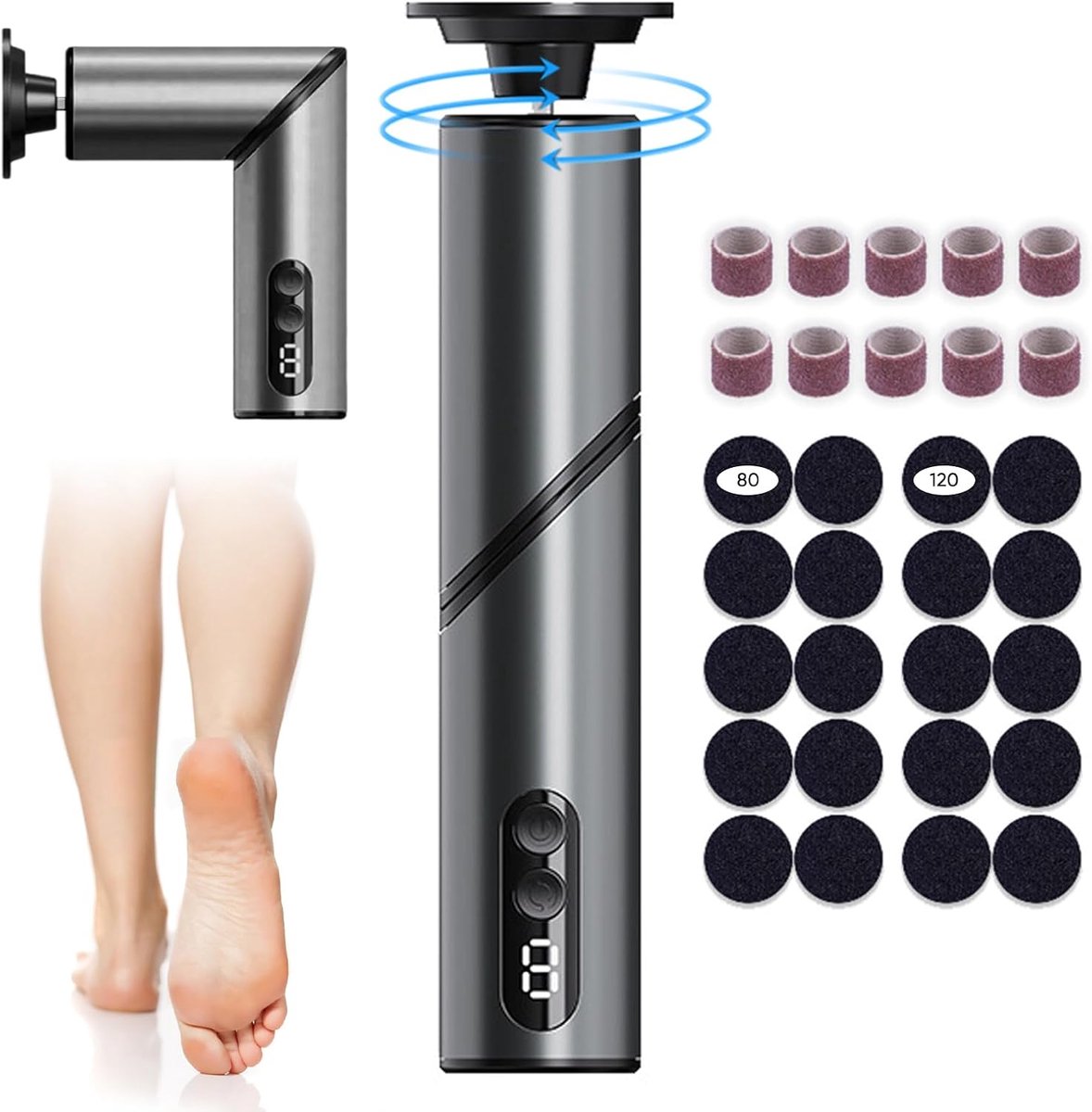 Elektrische Voet eeltverwijderaar, Oplaadbare Draagbare Elektronische Voet Filer Pedicure Tools, Professionele - ShopVlot
