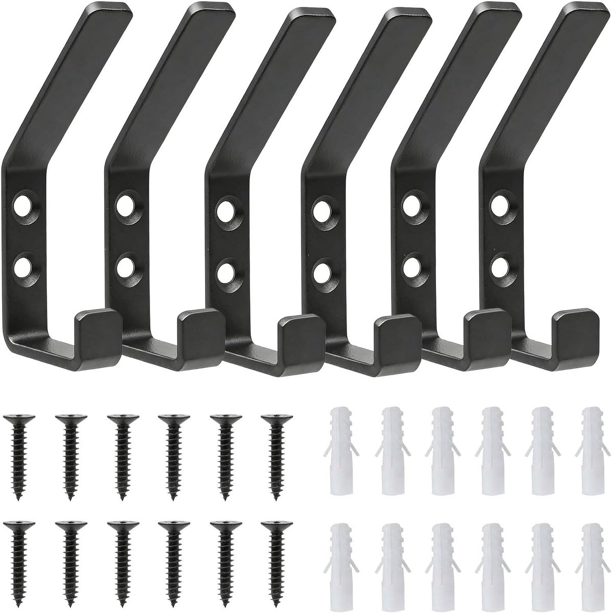 6 Piece Set Wardrobe Acoustic Panels Double Hooks Clothes Hooks Acoustic Panels Including Plugs And Screws Suitable - ShopVlot