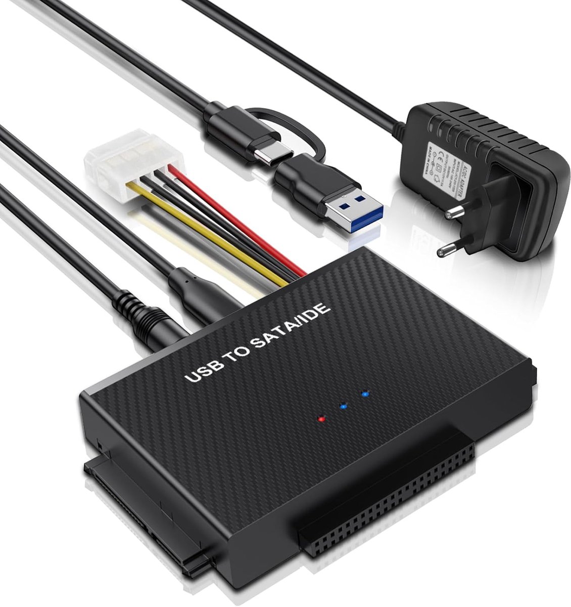 Binghe USB 3.1 to SATA IDE Adapter: Universal Adapter for 2.5"/3.5" SSD/HDD with Cable, Compatible with - ShopVlot