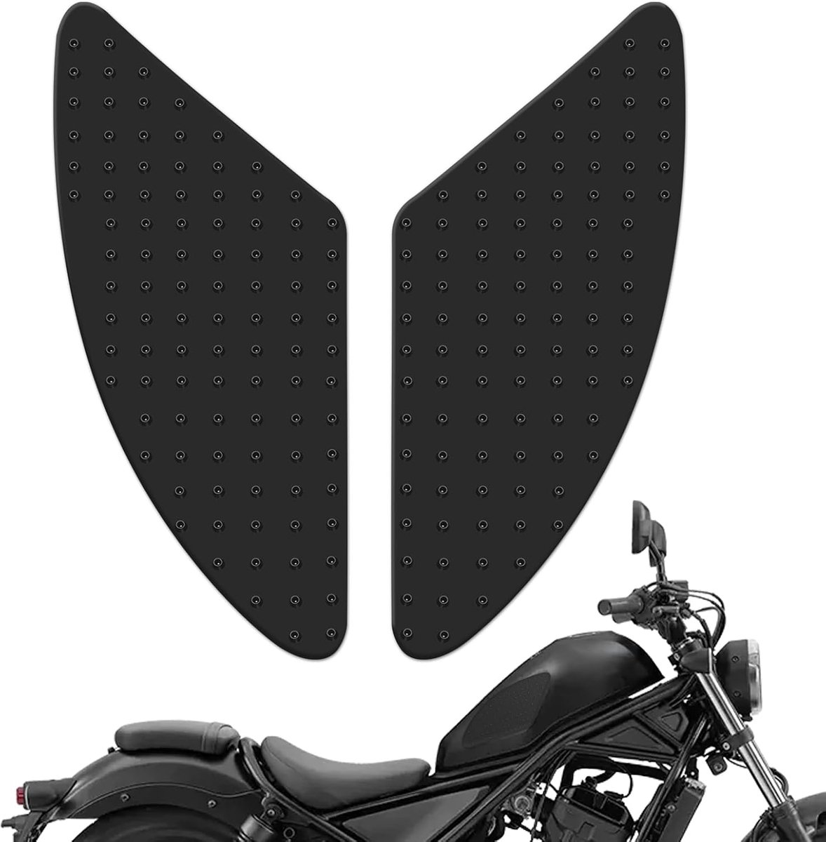 Motorfiets tank rubber pads universele motorfietsen tank rubber bescherming sticker tankbescherming motorfiets zwart - ShopVlot
