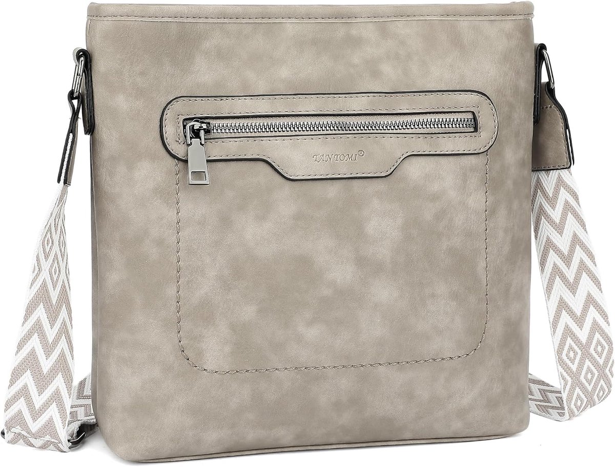 TANTOMI Women's Shoulder Bag, Lightweight PU Leather Shoulder Bag, Women's Handbag, Adjustable Coloured Strap with 6 - ShopVlot