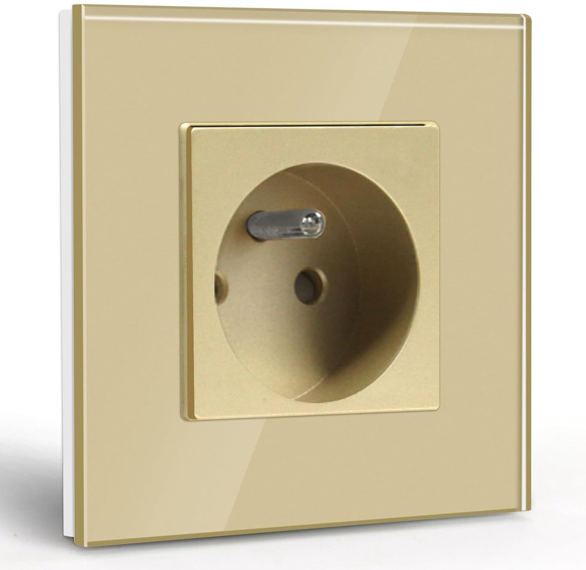 BSEED Wall Socket, 16 Amp, Single AC Sockets, Crystal Glass Panel, French Standard, New Wall Socket, Gold - ShopVlot