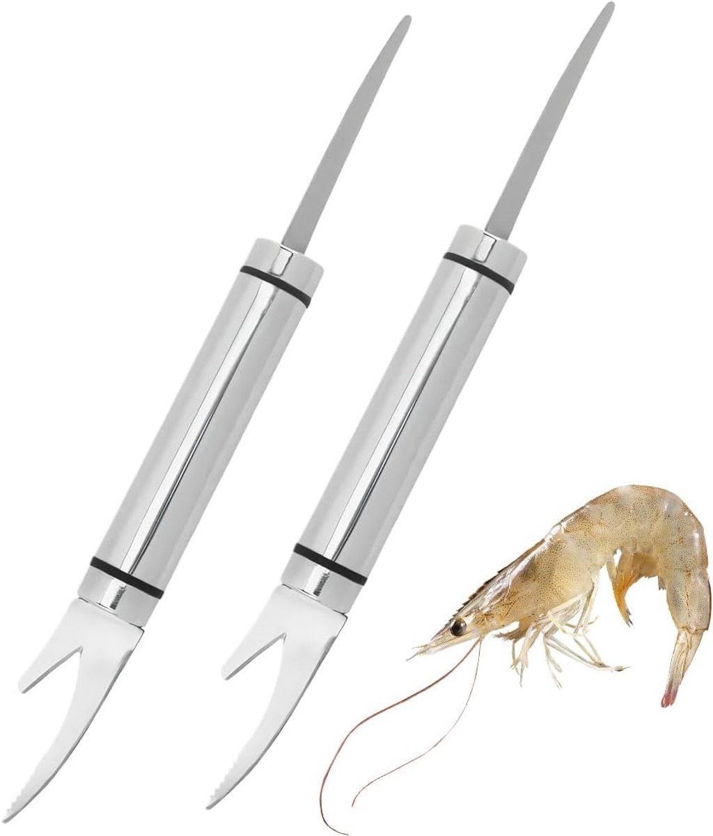 2 Pieces Shrimp Line Knife, Shrimp Peeler Multifunction Knives for Shrimp, Stainless Steel Shrimp Peeler Tools - ShopVlot