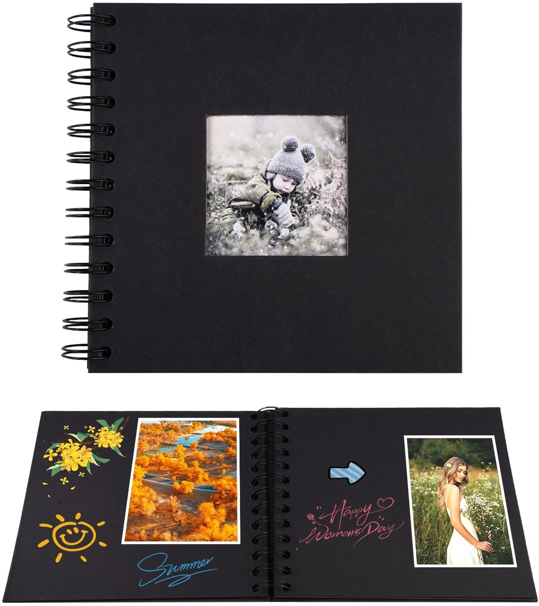 Solidchoice - DIY Scrapbook Album met 20 Pagina's, Zwart Hardcover