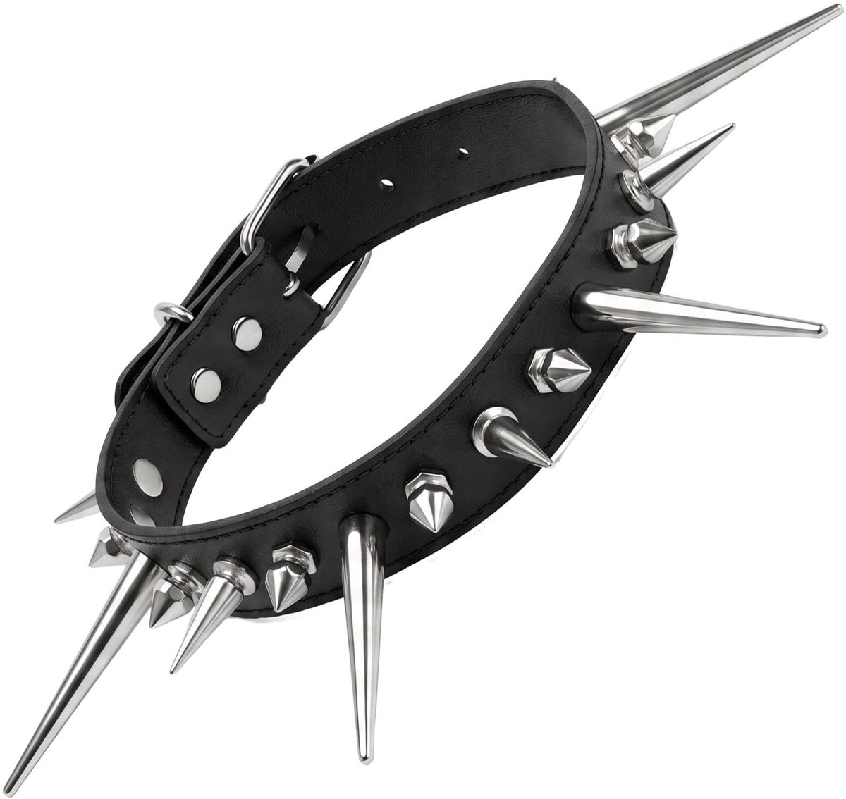 Solidchoice - Punk Rock Choker Ketting van PU Leer met Spikes