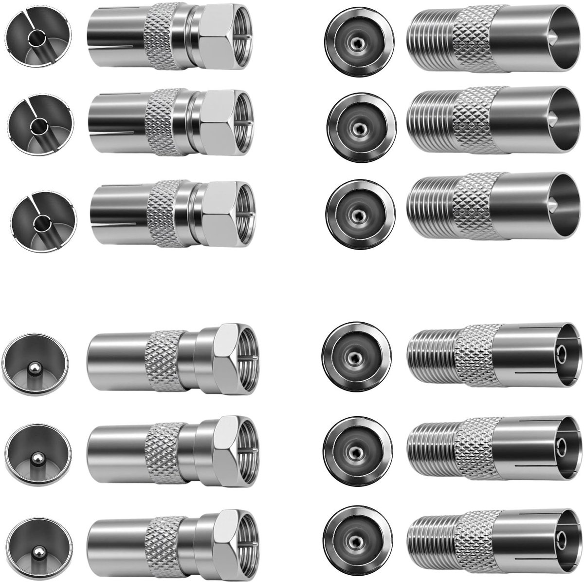 Solidchoice - Set van 12 Antenne Kabel Adapters voor Coaxiale Kabelverbindingen