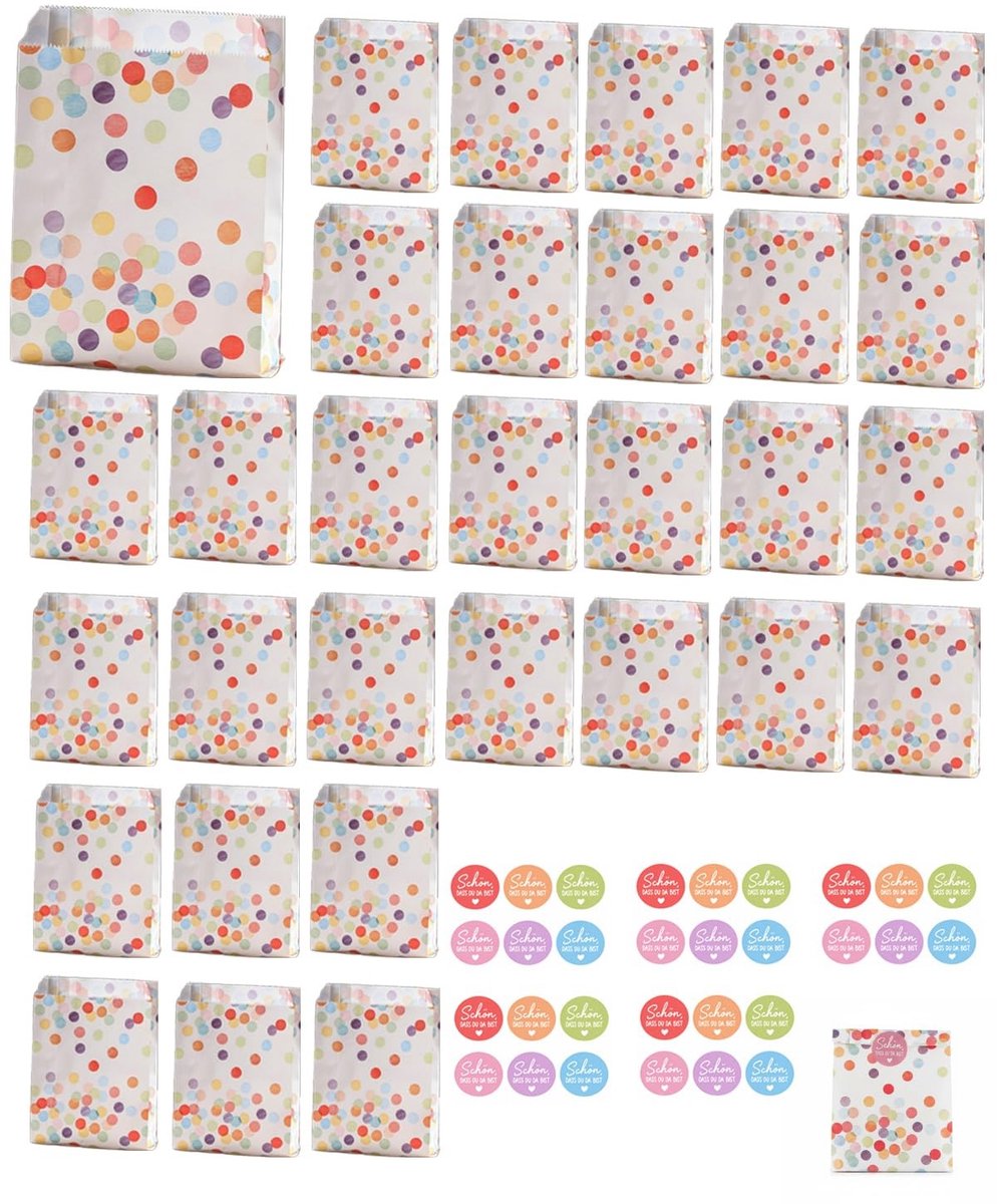 Solidchoice - 30 Verjaardags Cadeauzakjes met Stickers