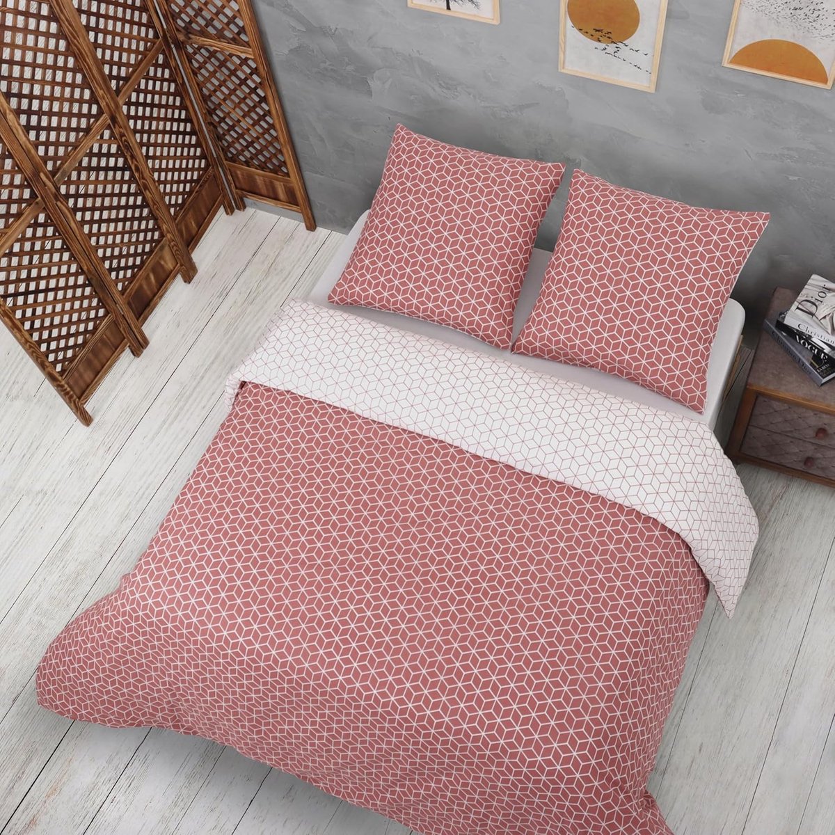 Dekbedovertrek 200 x 200 cm - donker oranje - 3-delig - Oeko-Tex - comfort en duurzaamheid - ShopVlot