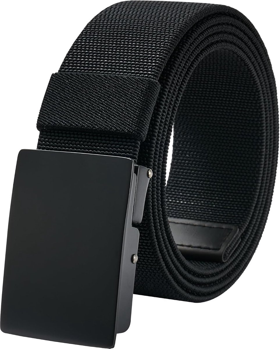 Heren elastische riem 130 cm - nylon canvas - metalen gesp - perfect voor werk - ShopVlot