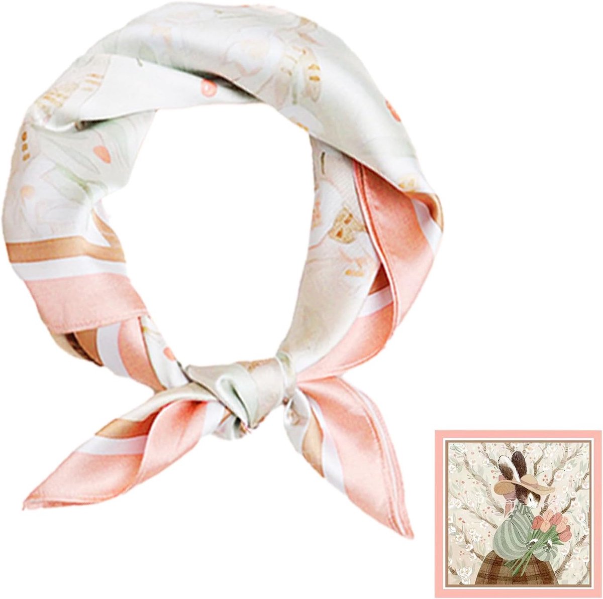 Vrouwen Sjaal 20 x 20 Inch - Zijden Satijnen Sjaal - Stijlvol in Roze - Perfect voor Elke Dag - ShopVlot