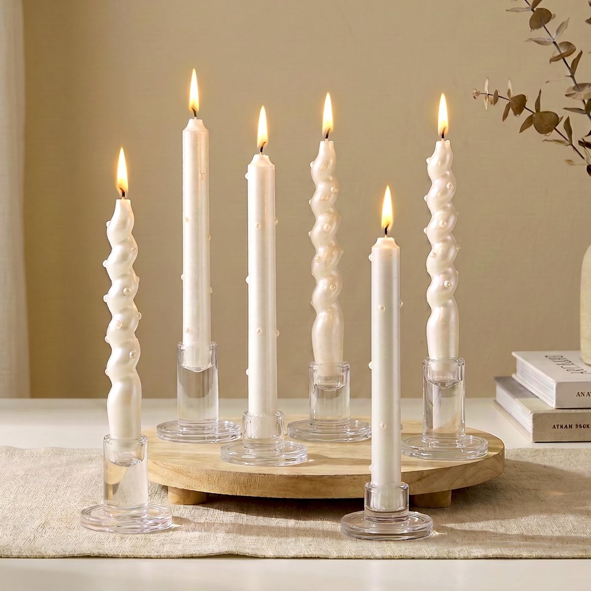 Solidchoice - Set van 6 Glazen Kandelaars voor Tafeldecoratie