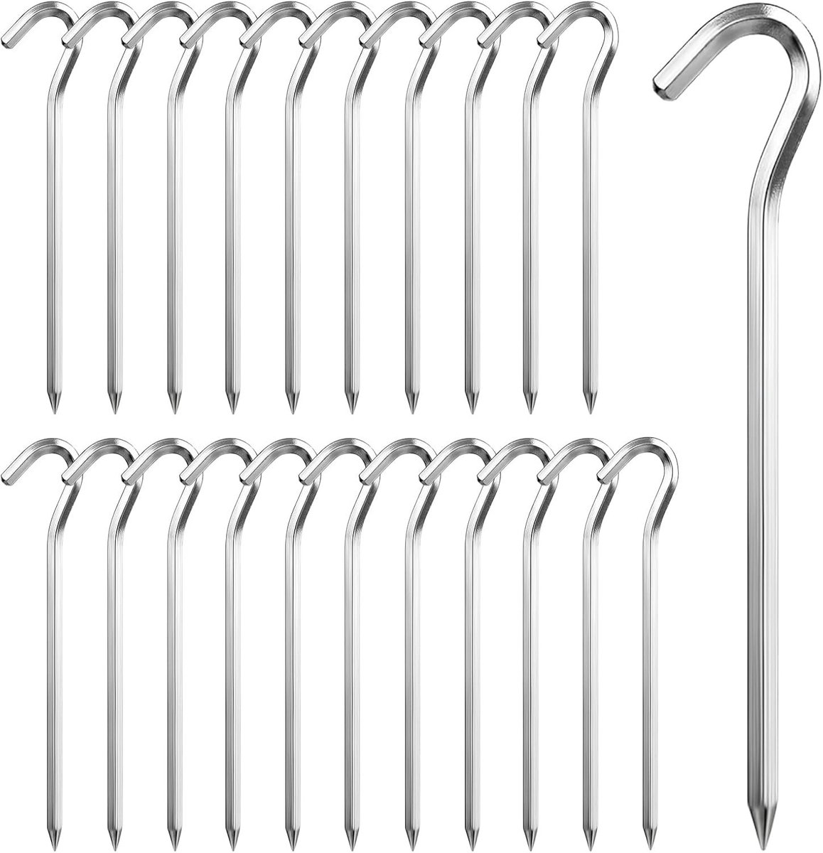 Stormvaste Tenthaken - Zilver - 18 cm - Sterke Aluminium Tenthaken voor Kamperen en Tuin