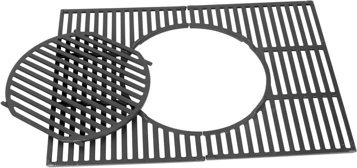 Gietijzeren grillrooster 44,5 cm - uitneembare ronde inzet - geschikt voor Weber Spirit I & II - ShopVlot