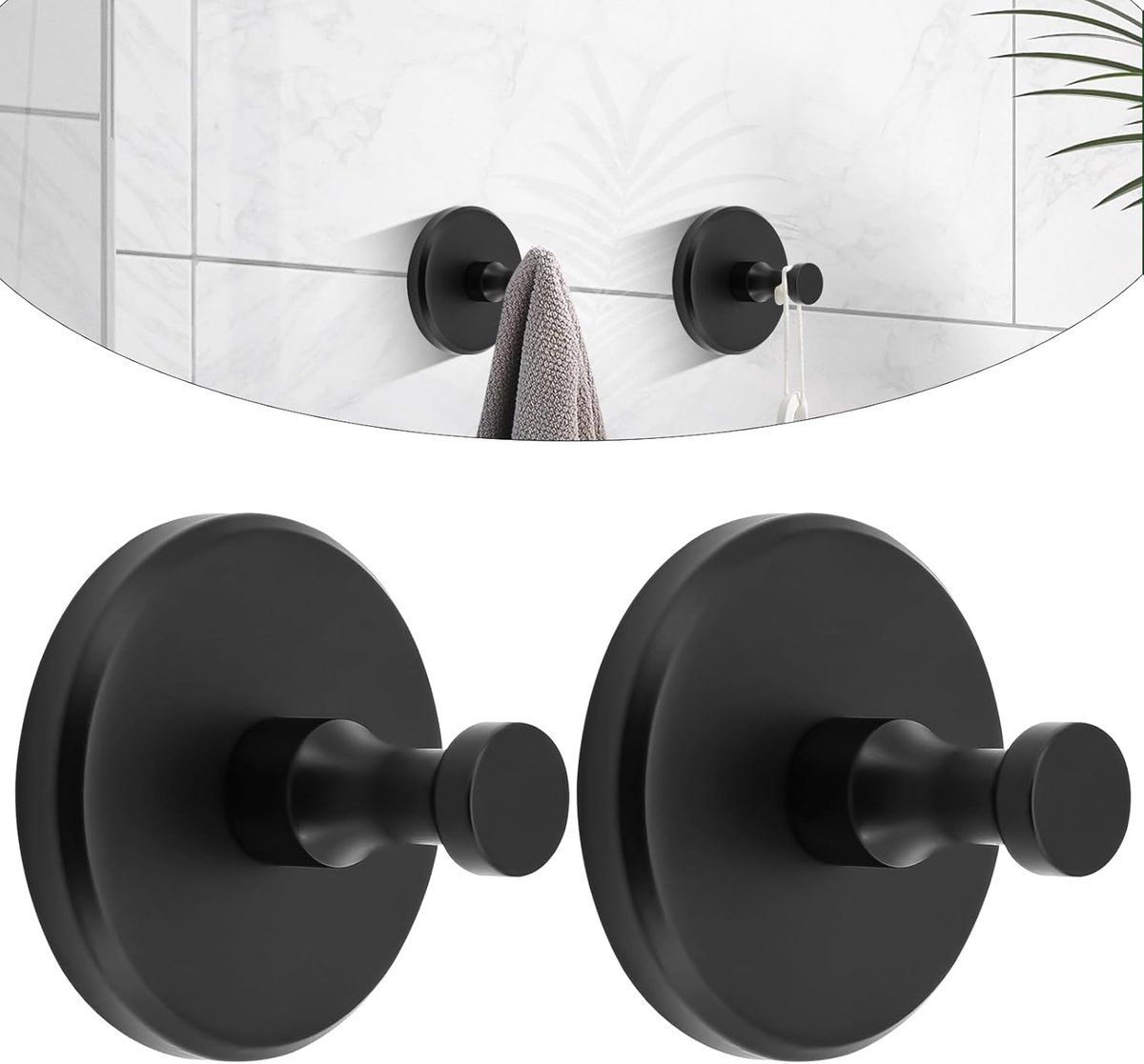 lafo Roha Suction Cup Hooks, Pack of 2, Towel Holder, Suction Cup, Extra Strong Vacuum Suction Cup - ShopVlot