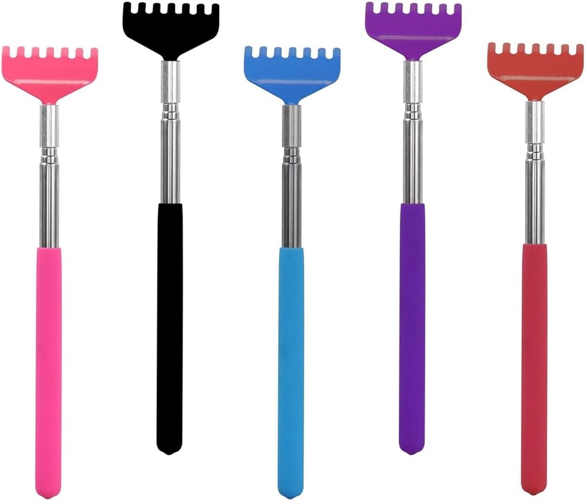 7 Pole Stainless Steel Back Scratcher - Retractable and Extendable (15.7 Inches), 5 Colours - ShopVlot