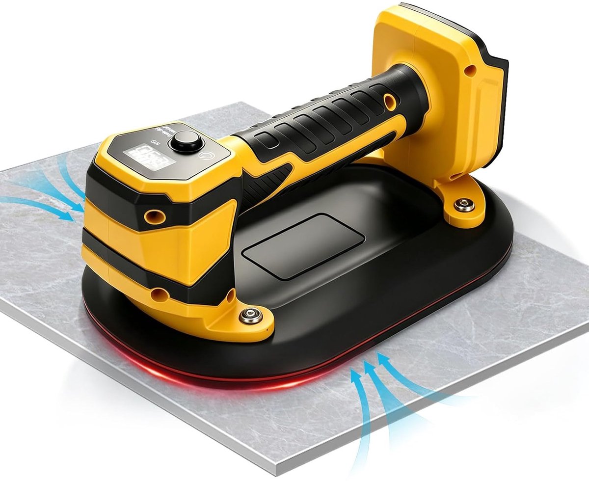 Elektrische vacuümzuiger, compatibel met Dewalt 18 V 20 V accu, 250 kg krachtige accu-tegelzuiger met led-display voor - ShopVlot