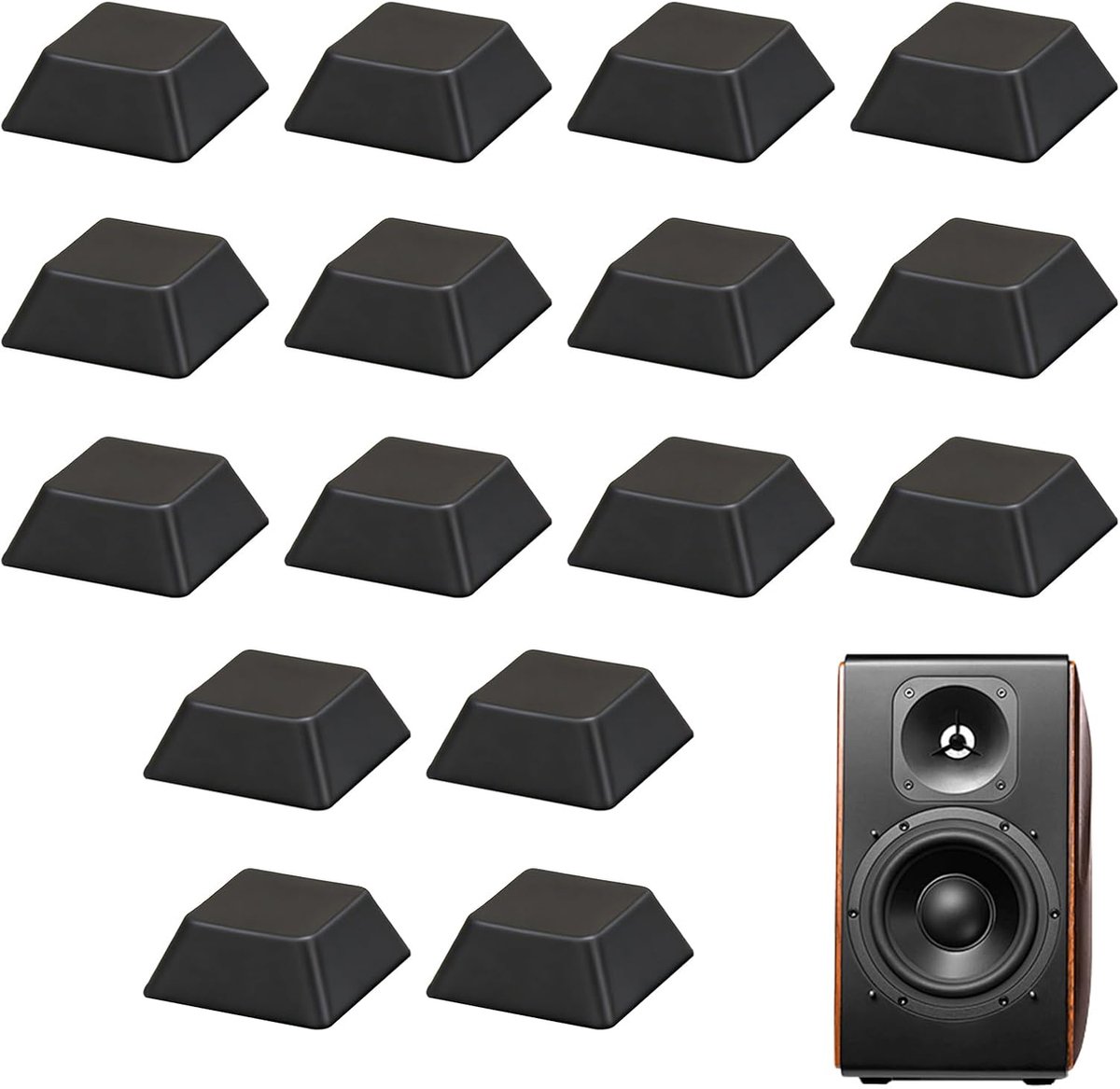 Self Adhesive Rubber Feet, 16pcs Rubber Feet, Self Adhesive Rubber Feet for Speakers, Electrical Appliance, Rubber - ShopVlot
