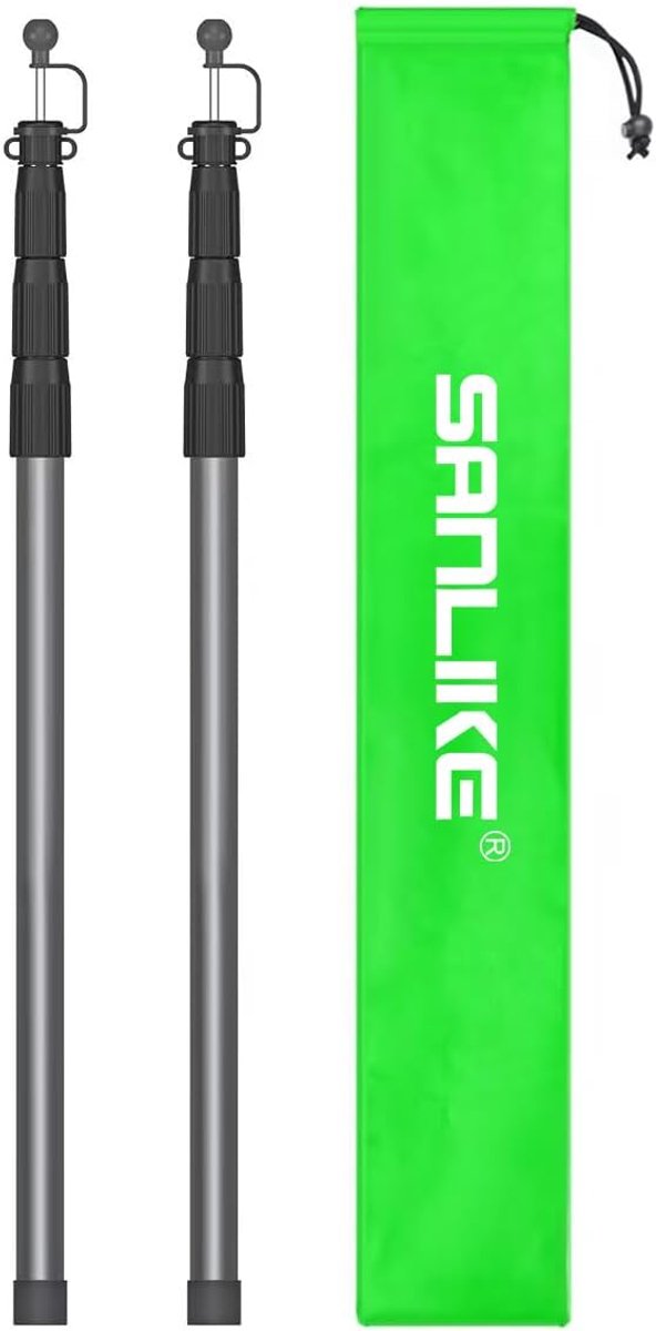 Tarp tent stokken set van 2 - Fiberglas camping polen - Verstelbaar en lichtgewicht - ShopVlot
