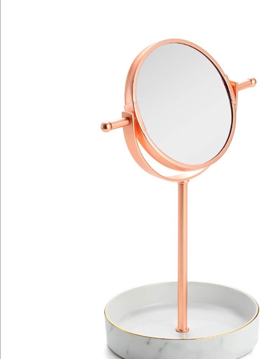 Makeup spiegel 360° draaibaar - dubbele zijde - rond ontwerp - ideaal voor beauty en sieraden - ShopVlot